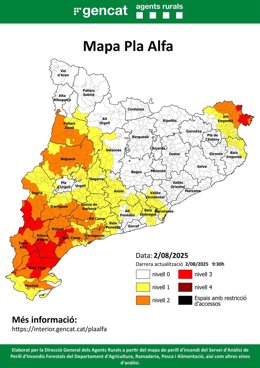 Mapa del plan Alfa de este sábado