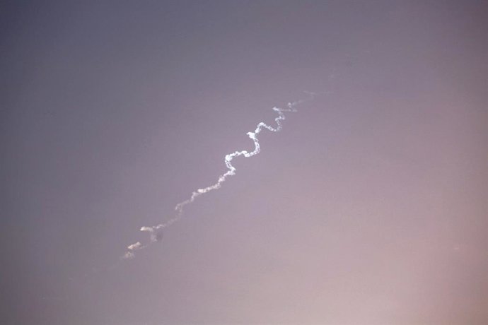 Imatge d'arxiu de la intercepció d'un míssil per part de la defensa aèria israeliana