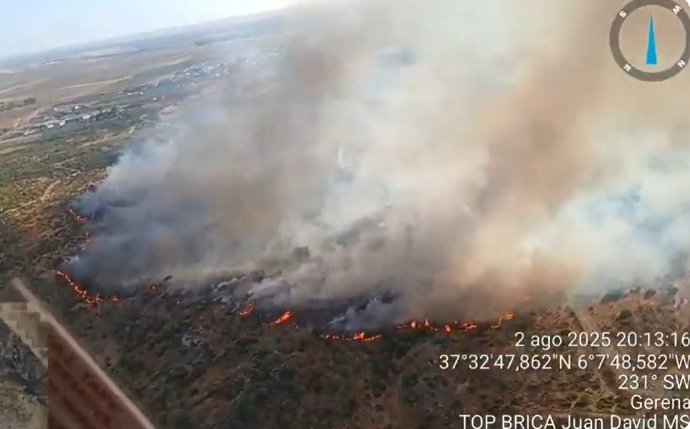 Declarado un incendio en Gerena (Sevilla)