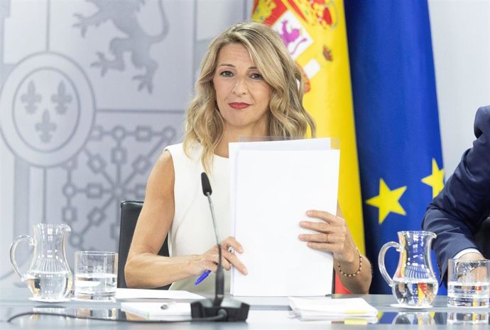 La vicepresidenta segunda y ministra de Trabajo y Economía Social, Yolanda Díaz, a 29 de julio de 2025, en Madrid (España). 