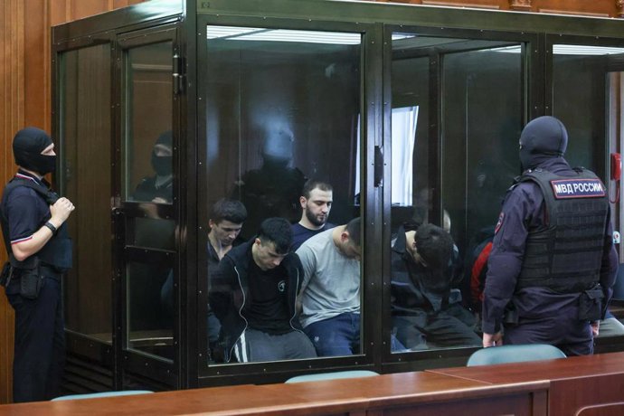 Acusados por el atentado contra la sala de conciertos Crocus City Hall en Rusia