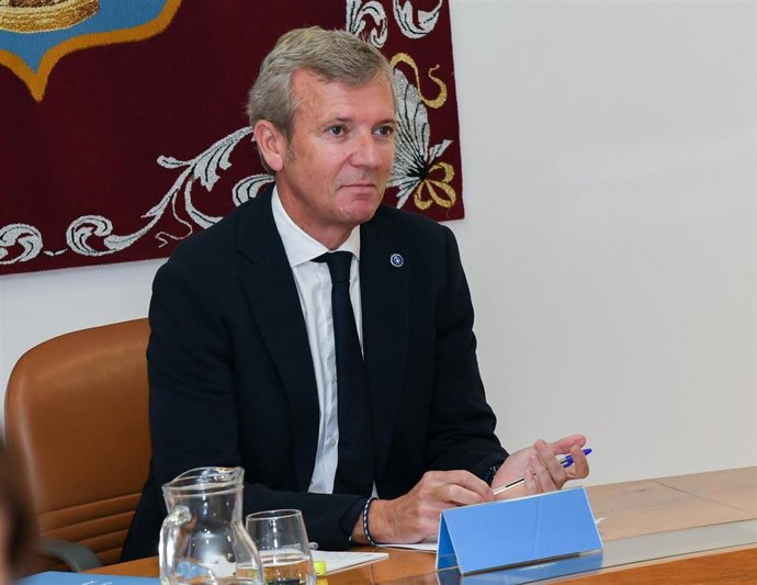 O titular do Goberno galego, Alfonso Rueda, preside a reunión do Consello da Xunta.