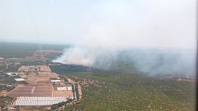 Declarado un incendio en el paraje Cañada del Pozo del Judío en Aljaraque.