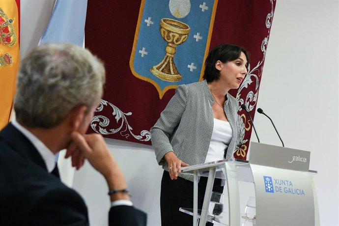 Imaxe de Lorenzana na rolda de prensa após o Consello da Xunta.