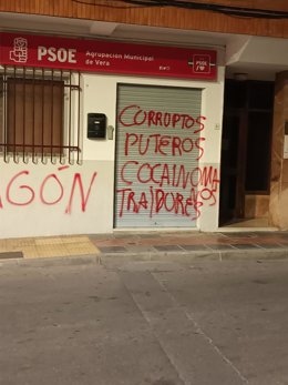 Sede del PSOE atacada en Vera (Almería)