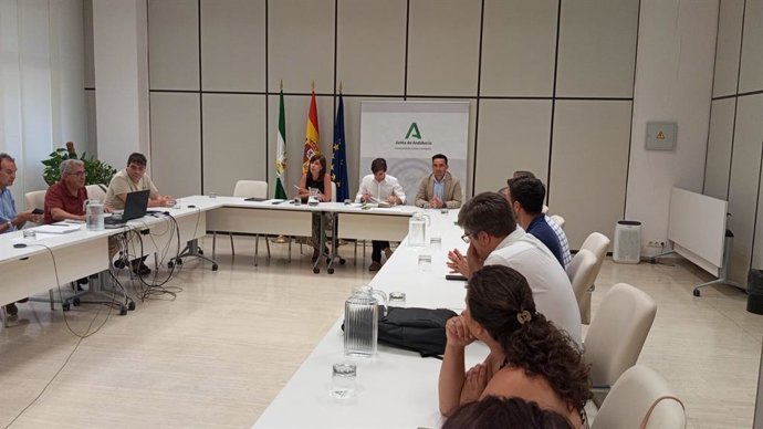 Imagen de la reunión  convocada por la Consejería de Salud y Consumo de la Junta de Andalucía para abordar la necesidad de reforzar las medidas de prevención y control del vector en todo el territorio, debido a la aprición del mosquito del Nilo