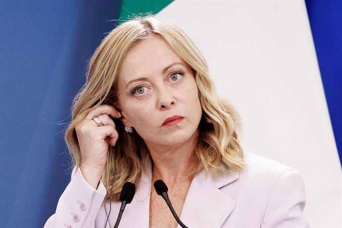 La presidente del Consiglio Giorgia Meloni in occasione del vertice intergovernativo tra Italia e Algeria a Villa Doria Pamphilj, Roma, MercoledĂ�Â 23 Luglio 2025 (Foto Roberto Monaldo / LaPresse) ..Premier Giorgia Meloni at Villa Doria Pamphilj during t