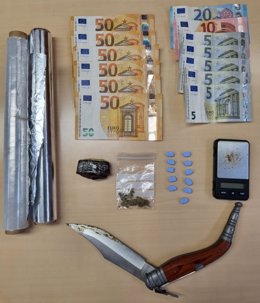 Evidencias decomisadas en el domicilio