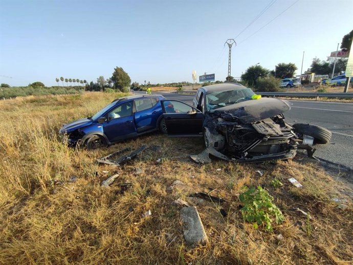 Accidente en la A-483, a la altura de Almonte (Huelva).