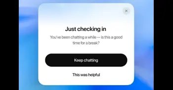 OpenAI enviará notificaciones cuando los usuarios mantengan largas sesiones abiertas en ChatGPT