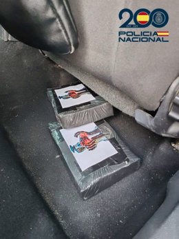 Droga incautada por la Policía Nacional en un vehículo en Fuerteventura