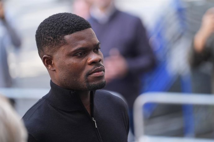05 August 2025, United Kingdom, London: Former Arsenal footballer Thomas Partey at London's Westminster Magistrates' Court where he is accused of rape. Partey, 32, of Hertfordshire, is accused of five counts of rape and one count of sexual assault against