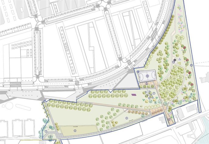Plano de la tercera fase del parque de Magdalena.