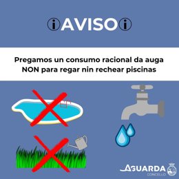 Aviso del Ayuntamiento de A Guarda para un consumo responsable del agua