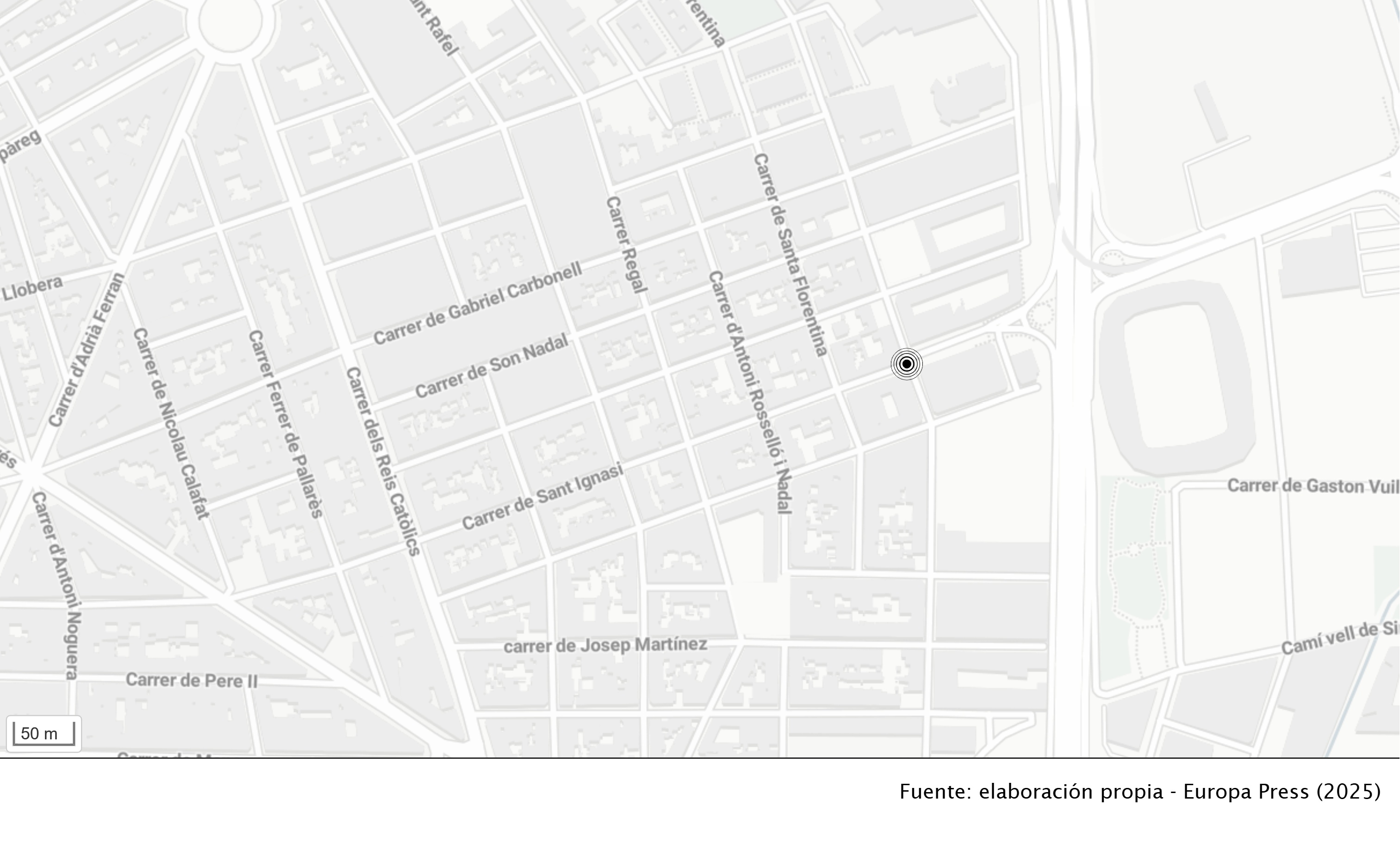 Cruce donde ha tenido lugar el accidente.