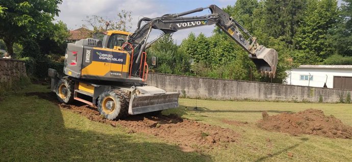 Imagen del inicio de las obras del nuevo puente de Elizondo