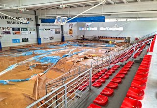 Pabellón deportivo de Benetússer tras el paso de la dana del 29 de octubre