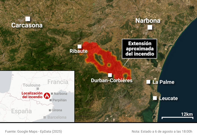 Incendio en el sur de Francia