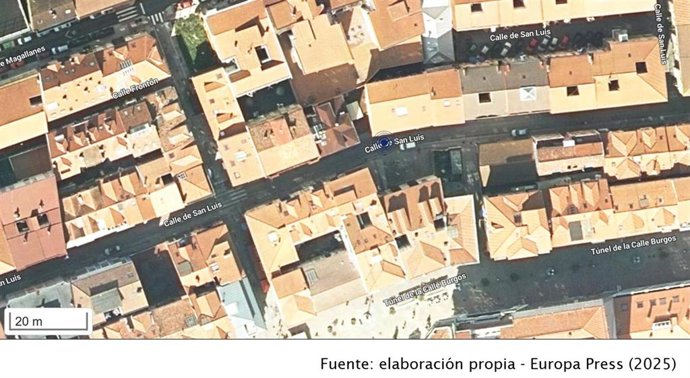 Imagen satélite de la calle San Luis de Santander
