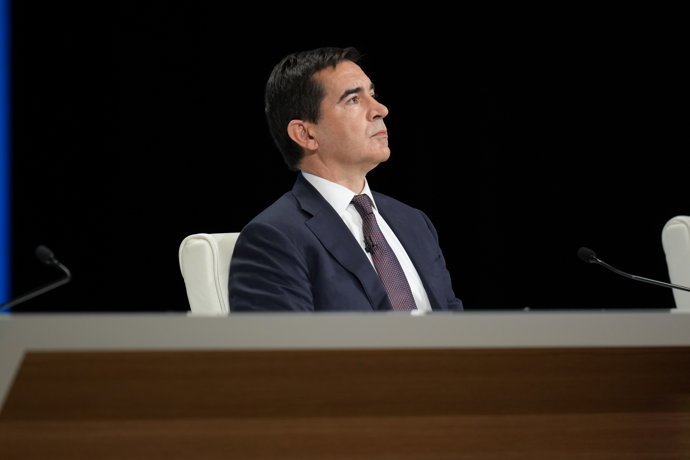 Archivo - El presidente de BBVA, Carlos Torres, en la Junta General de Accionistas de BBVA, en el Palacio de Euskalduna, a 18 de marzo de 2022, en Bilbao, Euskadi (España). 