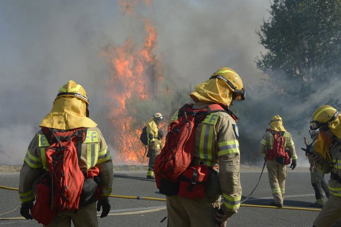 Archivo - Incendio forestal en Oseira, en San Cristovo de Cea (Ourense)