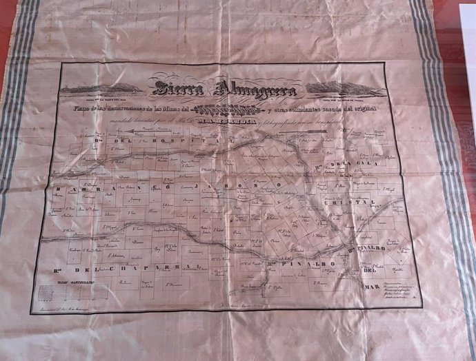 Plano litografiado de las demarcaciones mineras de Sierra Almagrera de 1842.