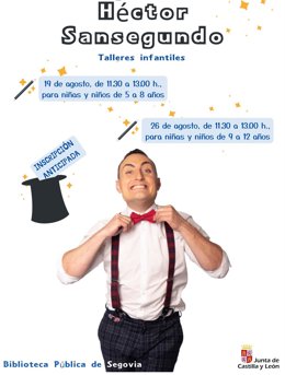 Cartel de los talleres de magia.