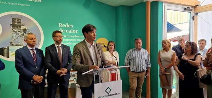 Intervención del consejero de Ciencia, Industria y Empleo del Principado de Asturias, Borja Sánchez, con motivo del Día de Hunosa en la Feria Internacional de Muestras (Fidma), en el recinto ferial gijonés 'Luis Adaro'.