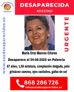 Buscan a una mujer de 67 años desaparecida desde el lunes en Palencia