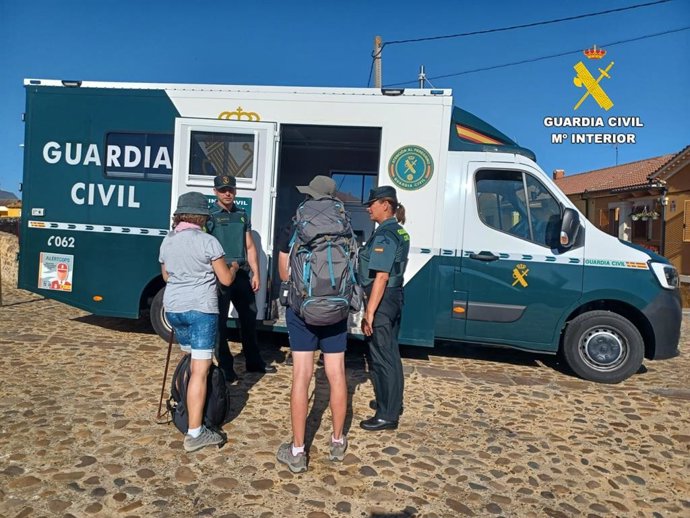 La Guardia Civil localiza y auxilia a un peregrino desorientado y mareado en León