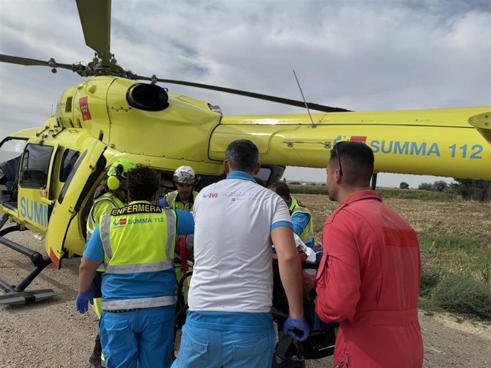 Evacuado en helicóptero un trabajador de 50 años tras sufrir un atrapamiento en Ciempozuelos