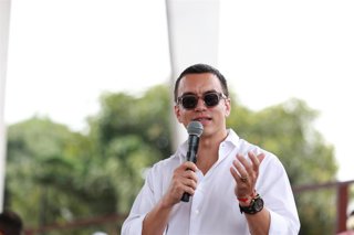 El presidente de Ecuador, Daniel Noboa, asiste a un acto público en Daule, Guayas
