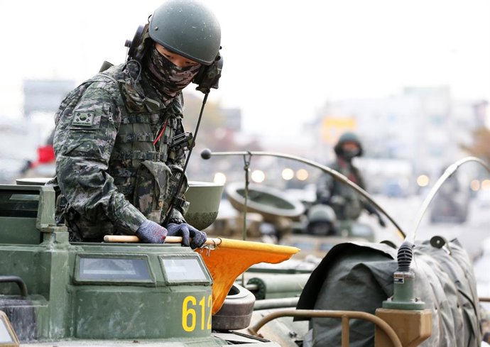 Archivo - Imagen de archivo de un militar surcoreano.
