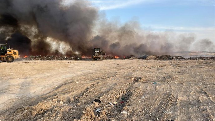 Incendio en la Planta de Residuos Sólidos Urbanos de la Diputación de Cuenca.