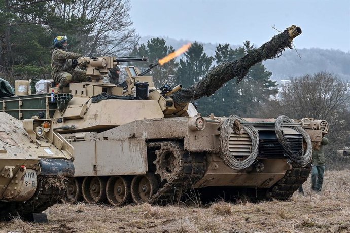 Archivo - Arquivo - Imagem de arquivo de um tanque de batalha Abrams dos EUA.