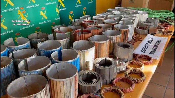 Guardia Civil detiene al grupo criminal dedicado al robo de componentes de los pivots de riego.