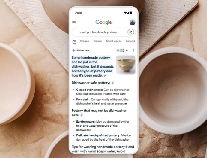 Resumo gerado pelas visões gerais de IA no mecanismo de pesquisa do Google