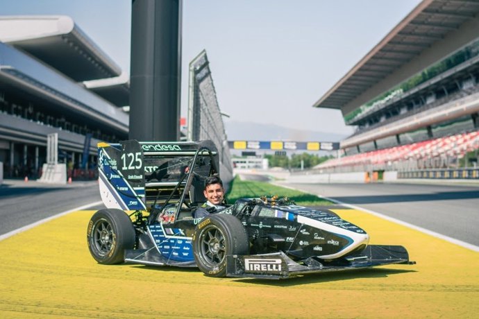 El monoplaza eléctrico del equipo Dynamics, apadrinado por Endesa.