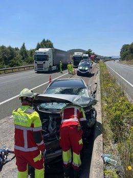 Accidente en la A-67.