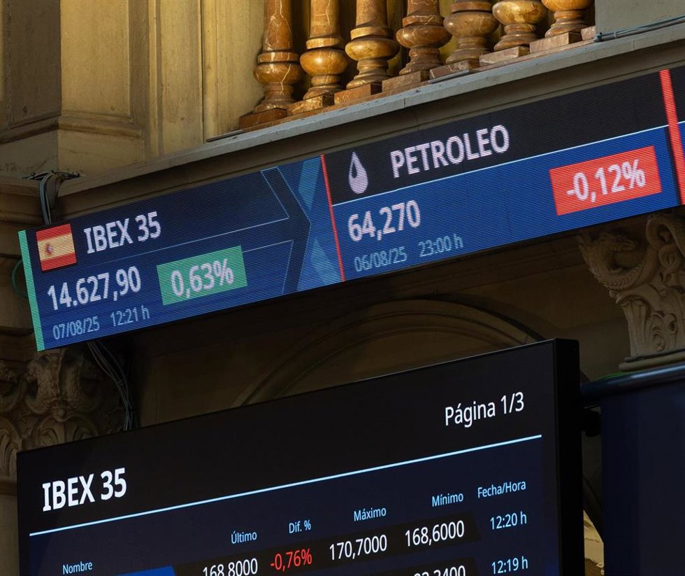 Estado de la Bolsa de Madrid, a 7 de agosto de 2025, en Madrid (España). 