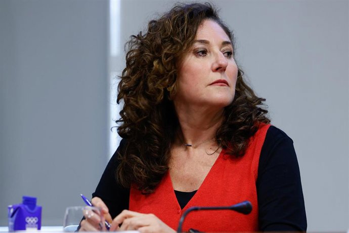 Archivo - Monica Lopez attends during the presentation of the refugee football team CEAR CF by The Spanish Olympic Committee and the Spanish Commission for Refugee Aid celebrated at COE headquarters on April 01, 2025, in Madrid, Spain.