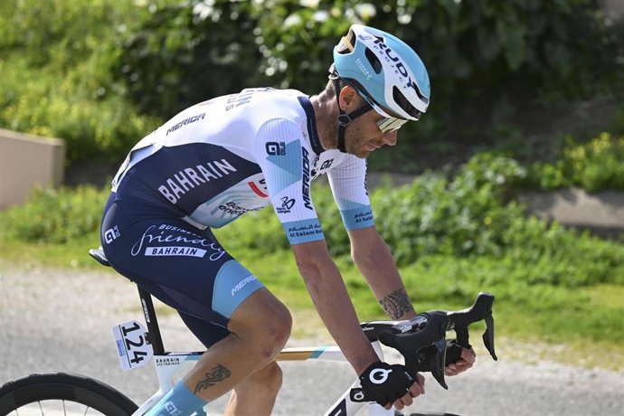 Archivo - El ciclista italiano Damiano Caruso (Bahrain Victorious)