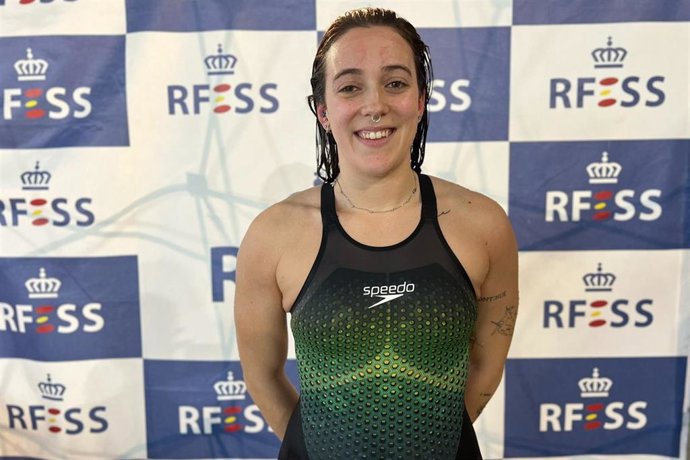 Antía García, después de una competición de la Real Federación Española de Salvamento y Socorrismo.