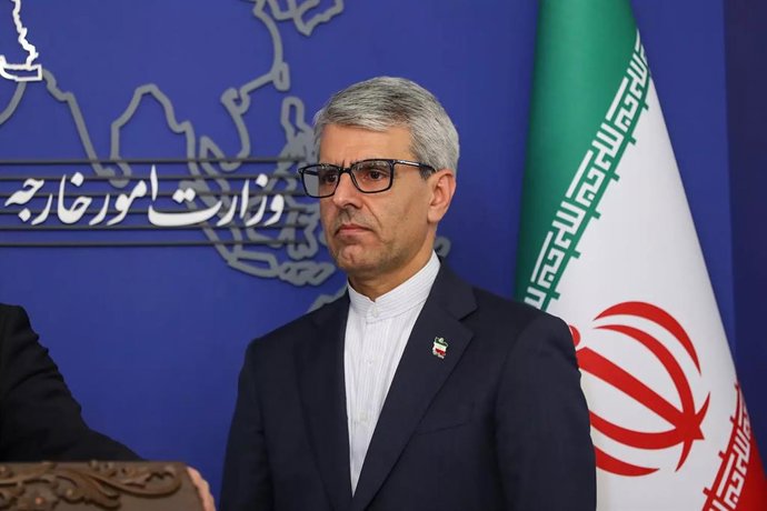 August 7, 2025, Tehran, Iran: Iran's foreign ministry spokesman, ESMAEIL BAGHAEI, speaks during a press conference in Tehran.