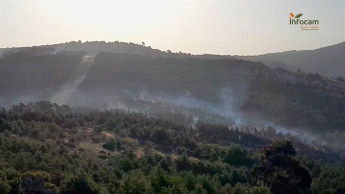 Imagen aérea del incendio en La Huerce.