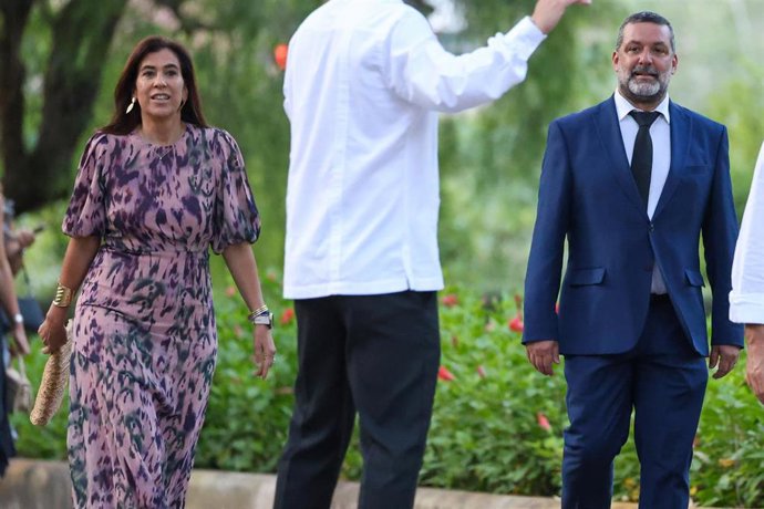 Pilar Aguiló y Jaime Anglada durante la recepción de Marivent