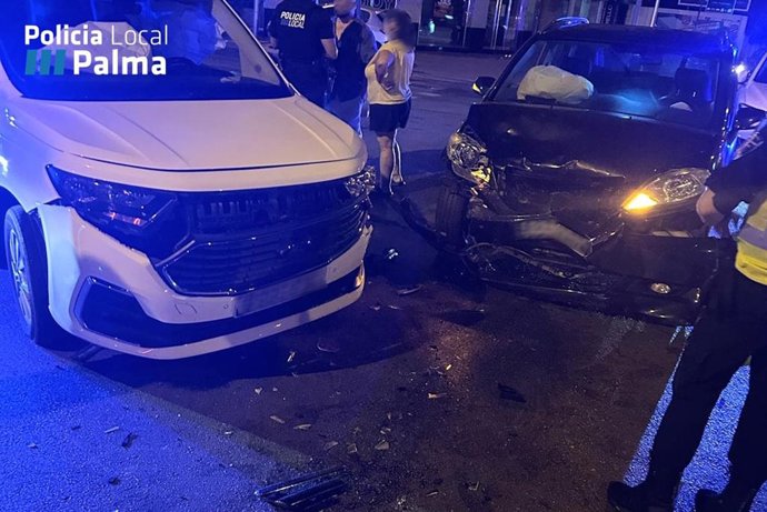 Imagen del accidente ocurrido la madrugada del 3 de agosto en la calle Aragón de Palma
