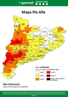 Mapa del Pla Alfa de este sábado