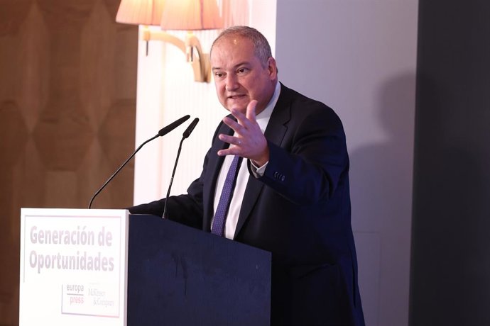 El ministro de Industria y Turismo, Jordi Hereu, participa en un encuentro del foro 'Generación de Oportunidades' de Europa Press, en el Hotel Rosewood Villa Magna, a 23 de julio de 2025, en Madrid (España).