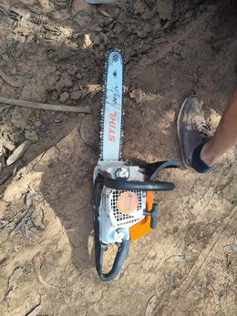 Motosierra incautada por tala no autorizada y durante la alerta por riesgo de incendios forestales en Gran Canaria